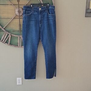 Favorite Daughter The Valentina Shortie Super High Rise Cigarette Jean Slit Hems